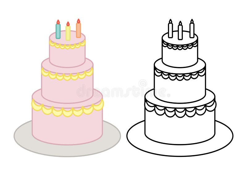 Birthday cake colouring stock illustrations â birthday cake colouring stock illustrations vectors clipart