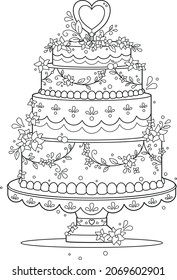 Wedding cake over royalty