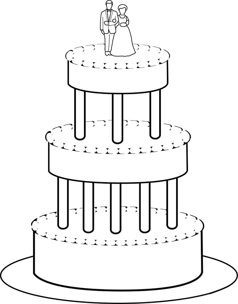 Wedding cake coloring pages