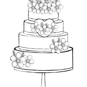 Wedding cake coloring pages printable for free download