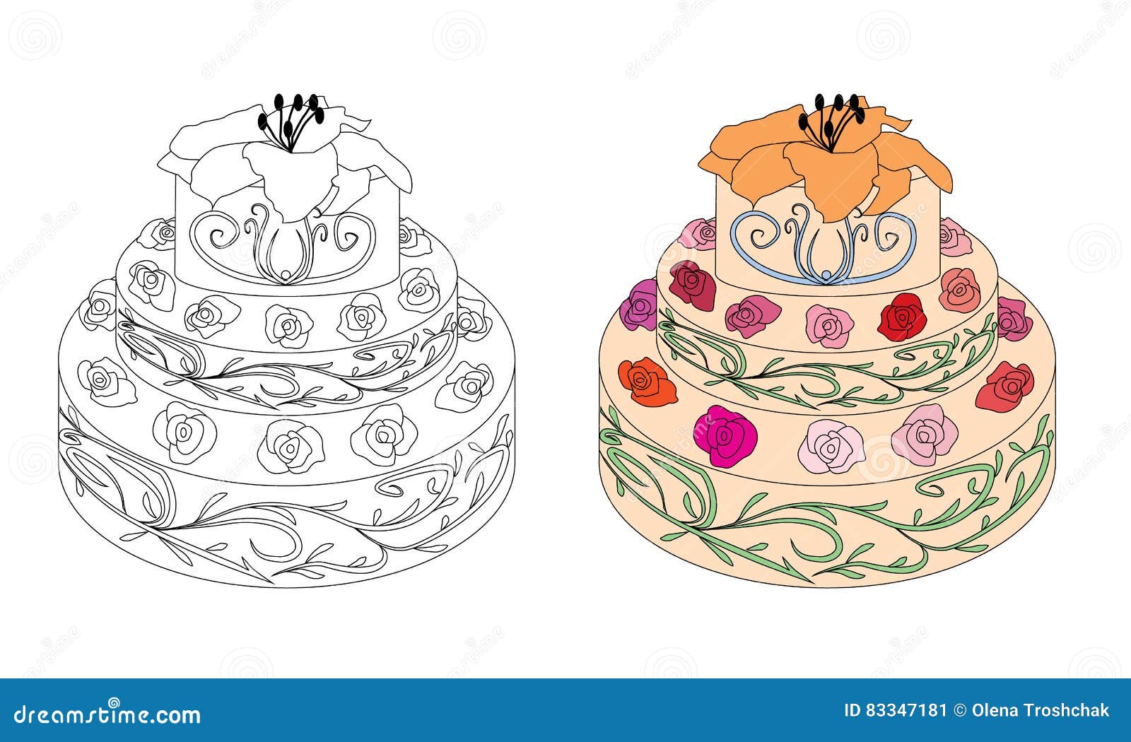 Birthday cake colouring stock illustrations â birthday cake colouring stock illustrations vectors clipart