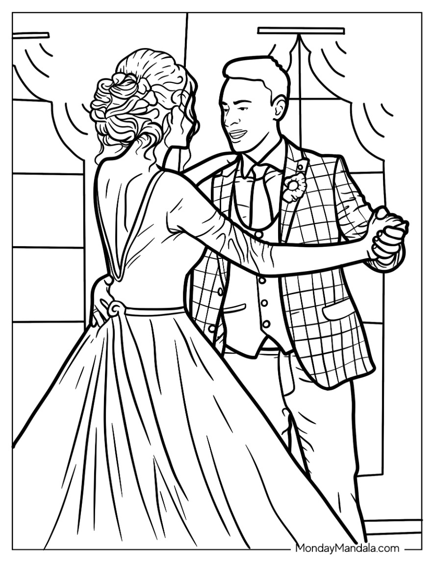 Wedding coloring pages free pdf printables