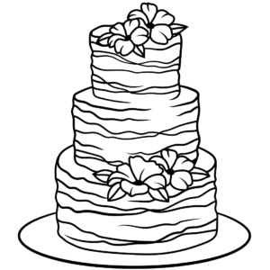 Wedding cake coloring pages printable for free download