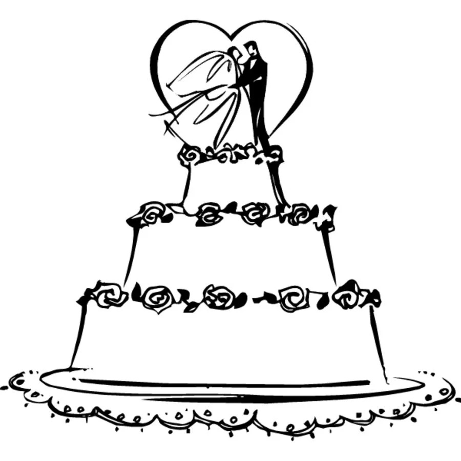 Wedding cake coloring pages