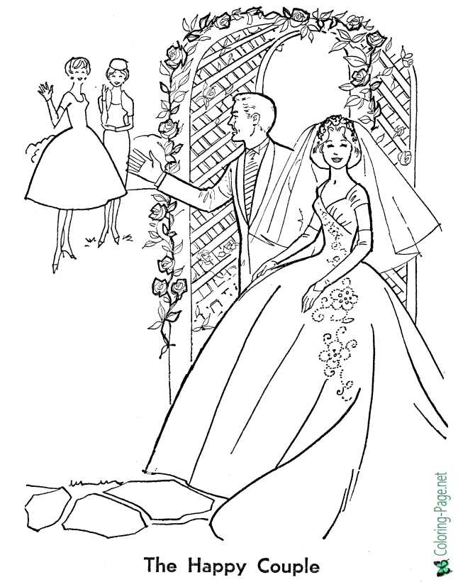 Wedding bride coloring pages