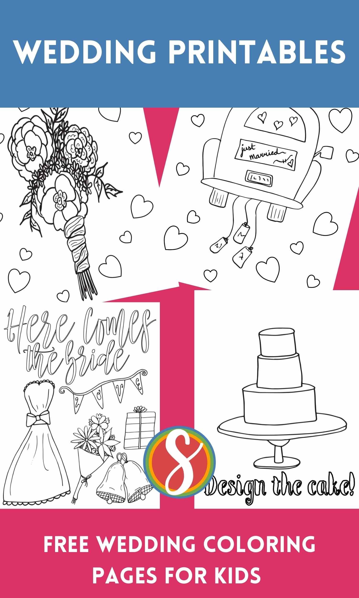 Free wedding coloring pages â stevie doodles