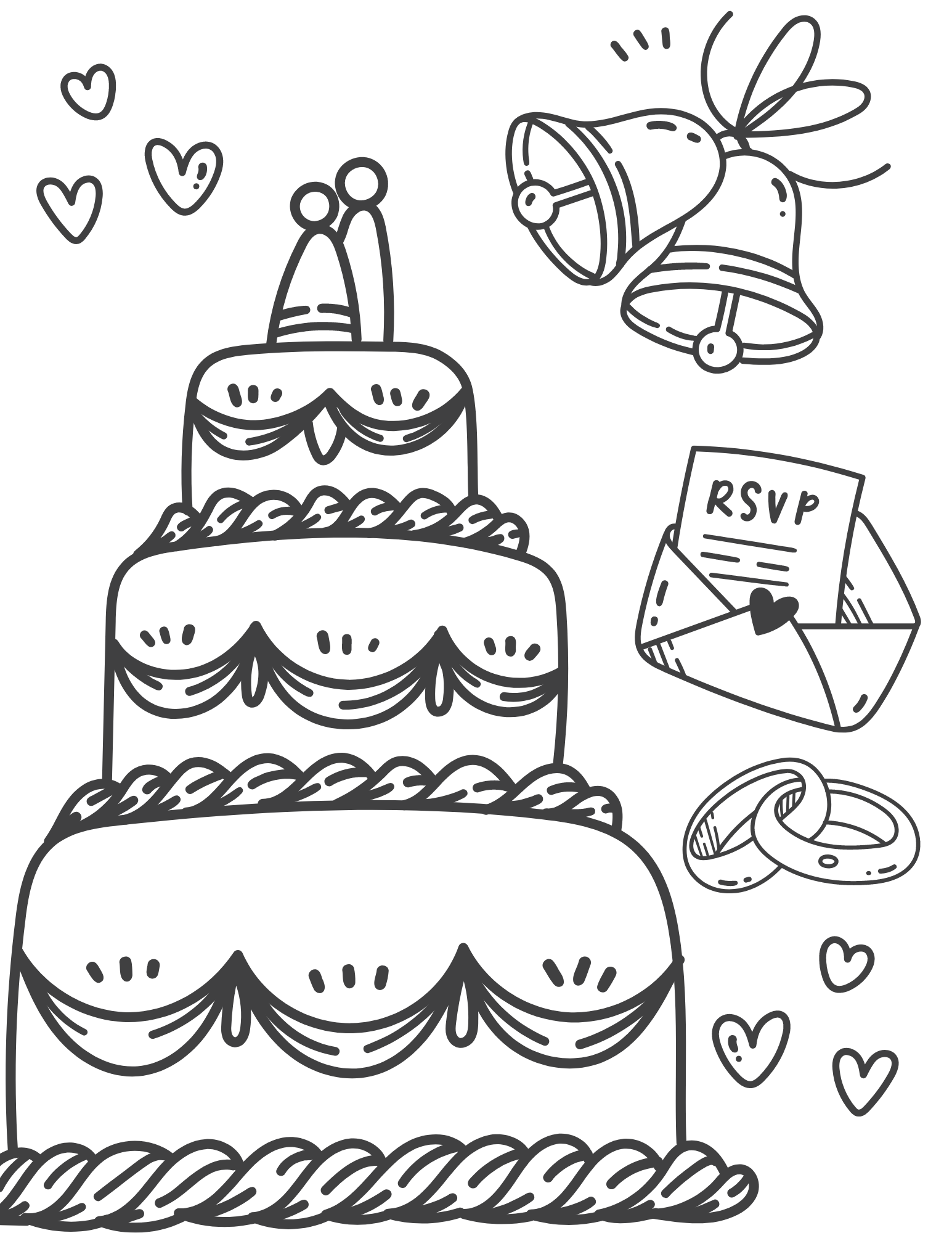 Free printable wedding coloring pages two kids and a coupon