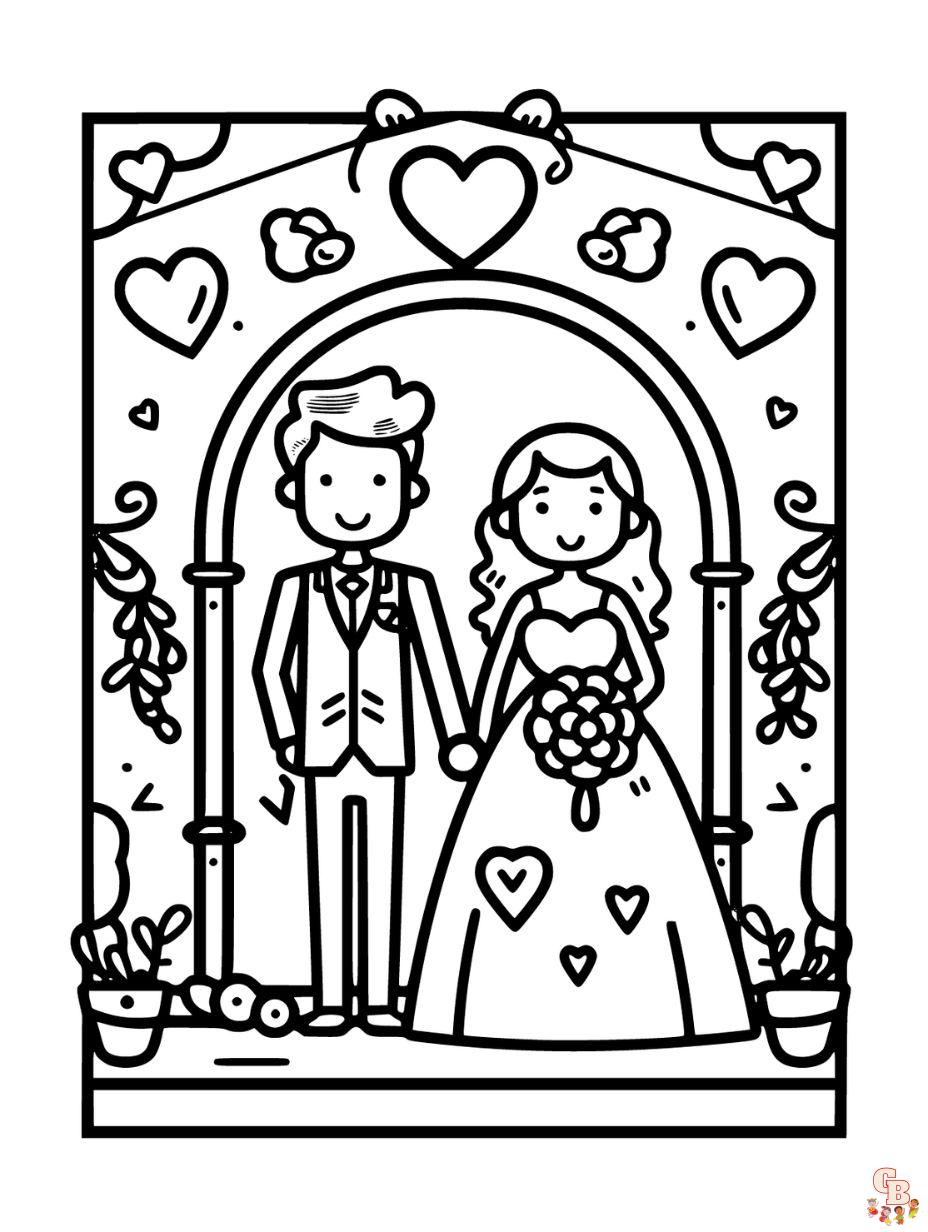 Free printable wedding coloring pages