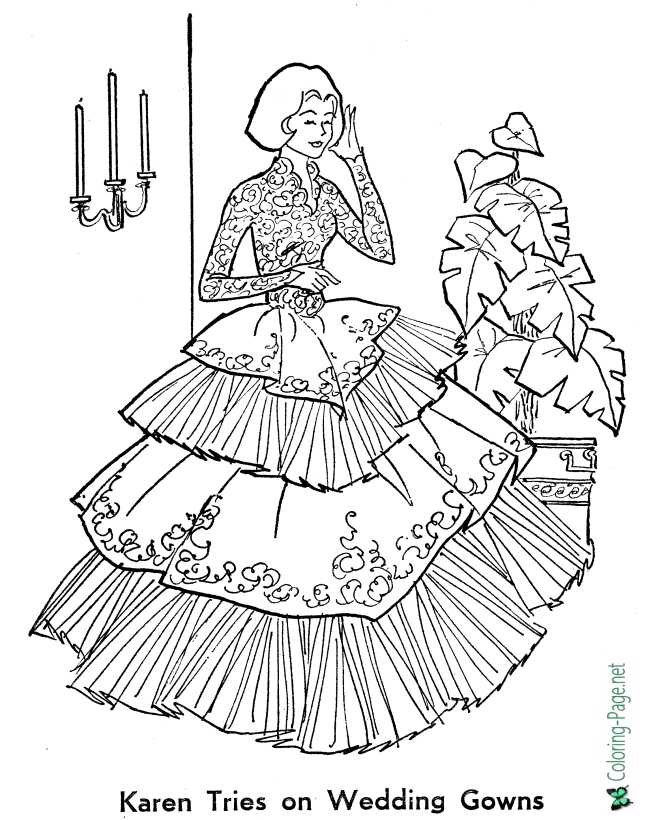 Wedding bride coloring pages