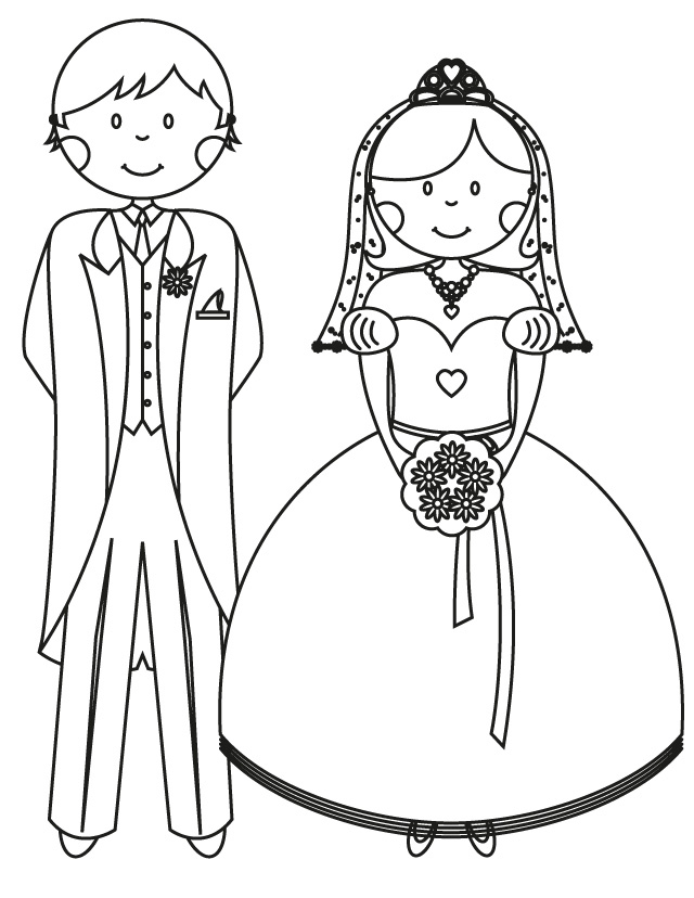 Wedding coloring pages for kids who love to dream about their big day â