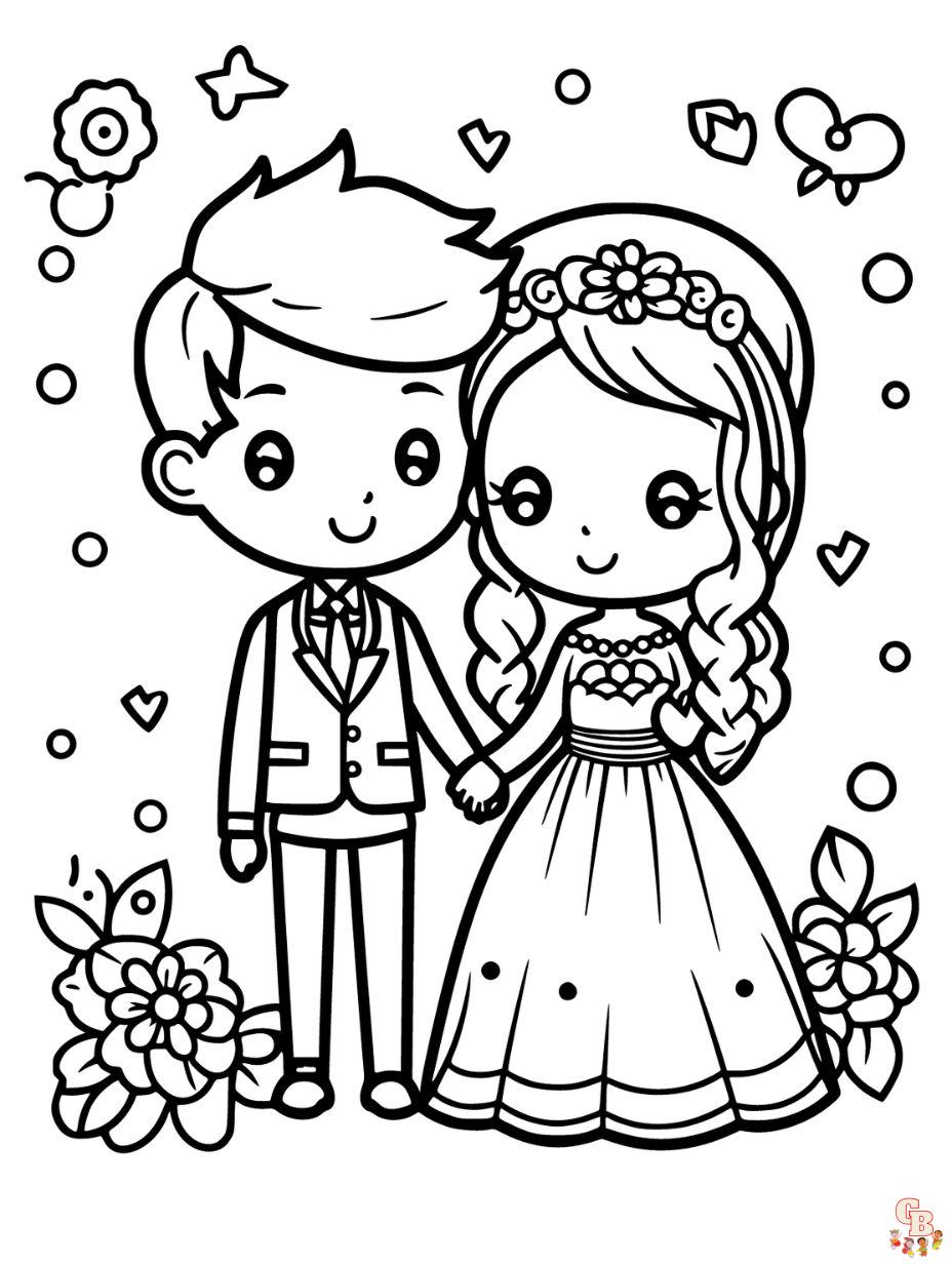 Free printable wedding coloring pages