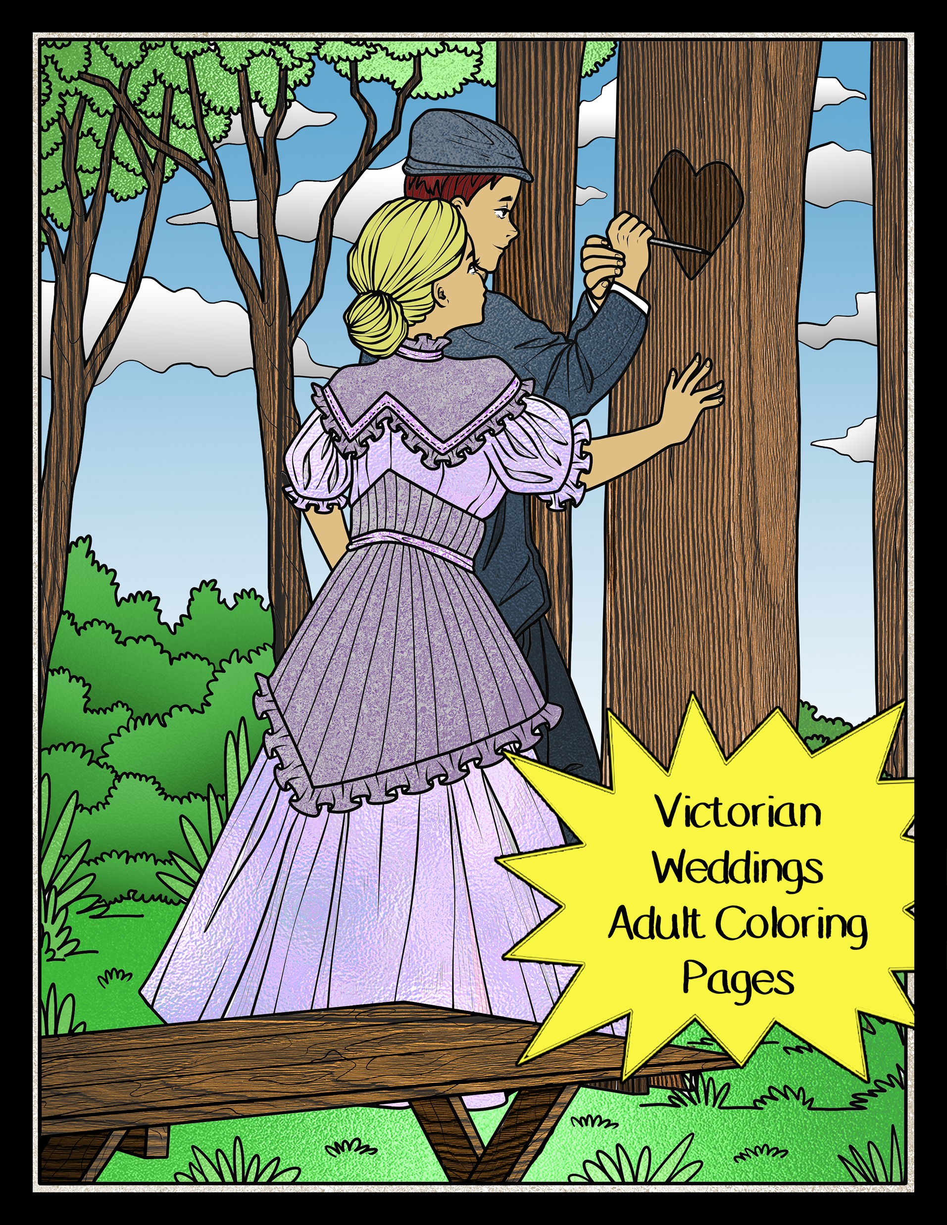 Victorian wedding coloring pages