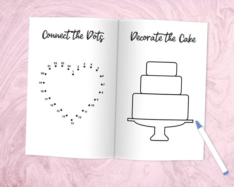 Free printable wedding activity and coloring book for kids