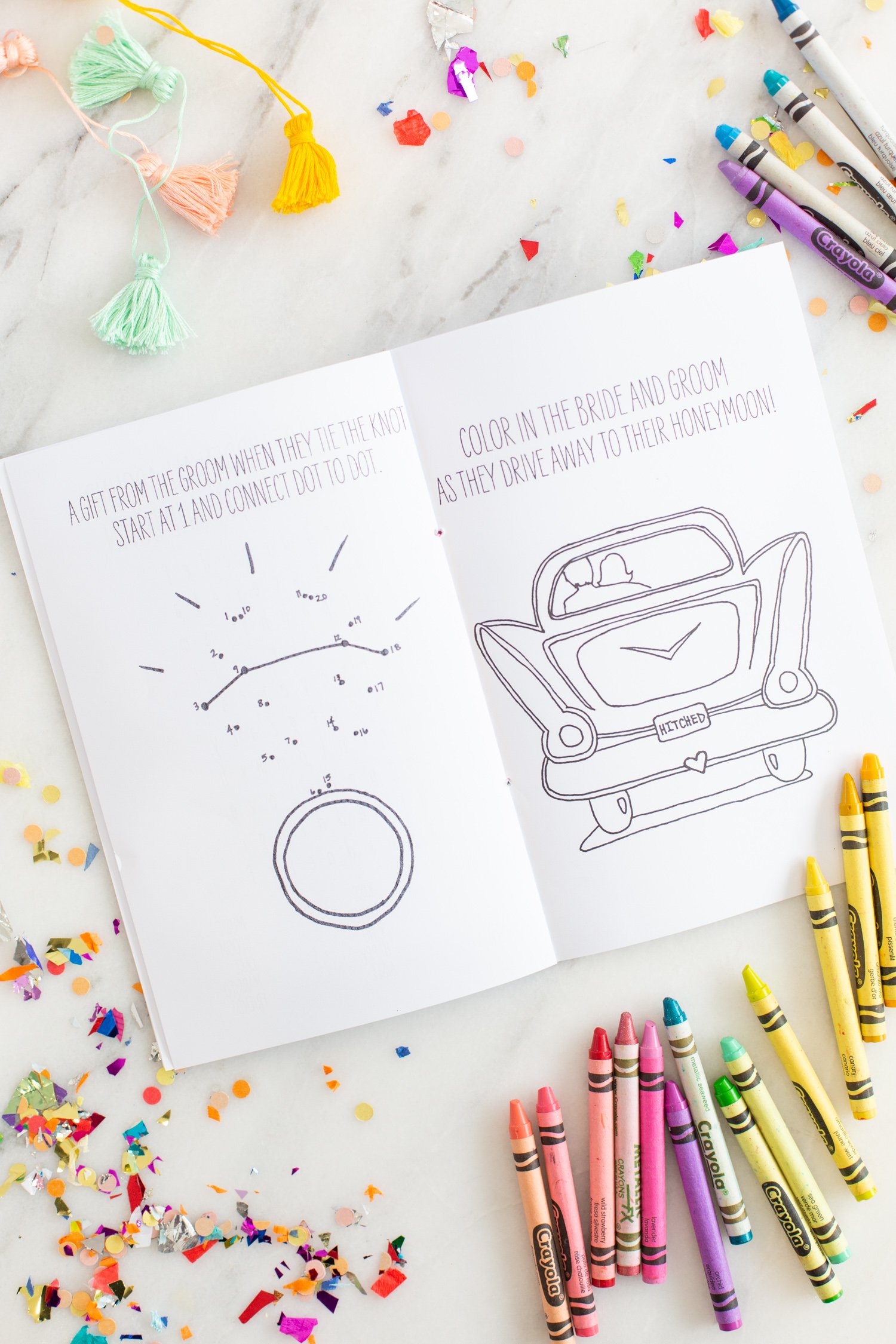 Wedding activity book for kids printable from lovely indeed