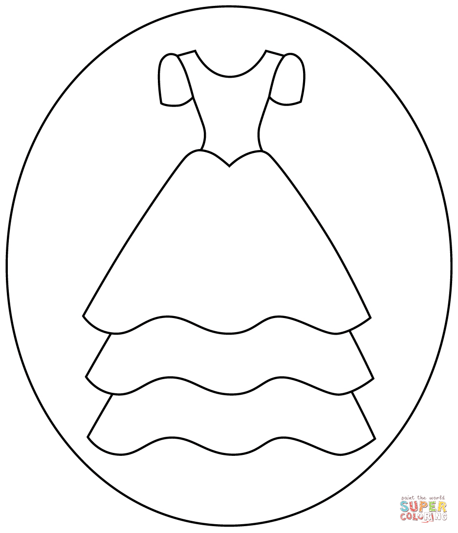 Wedding dress coloring page free printable coloring pages