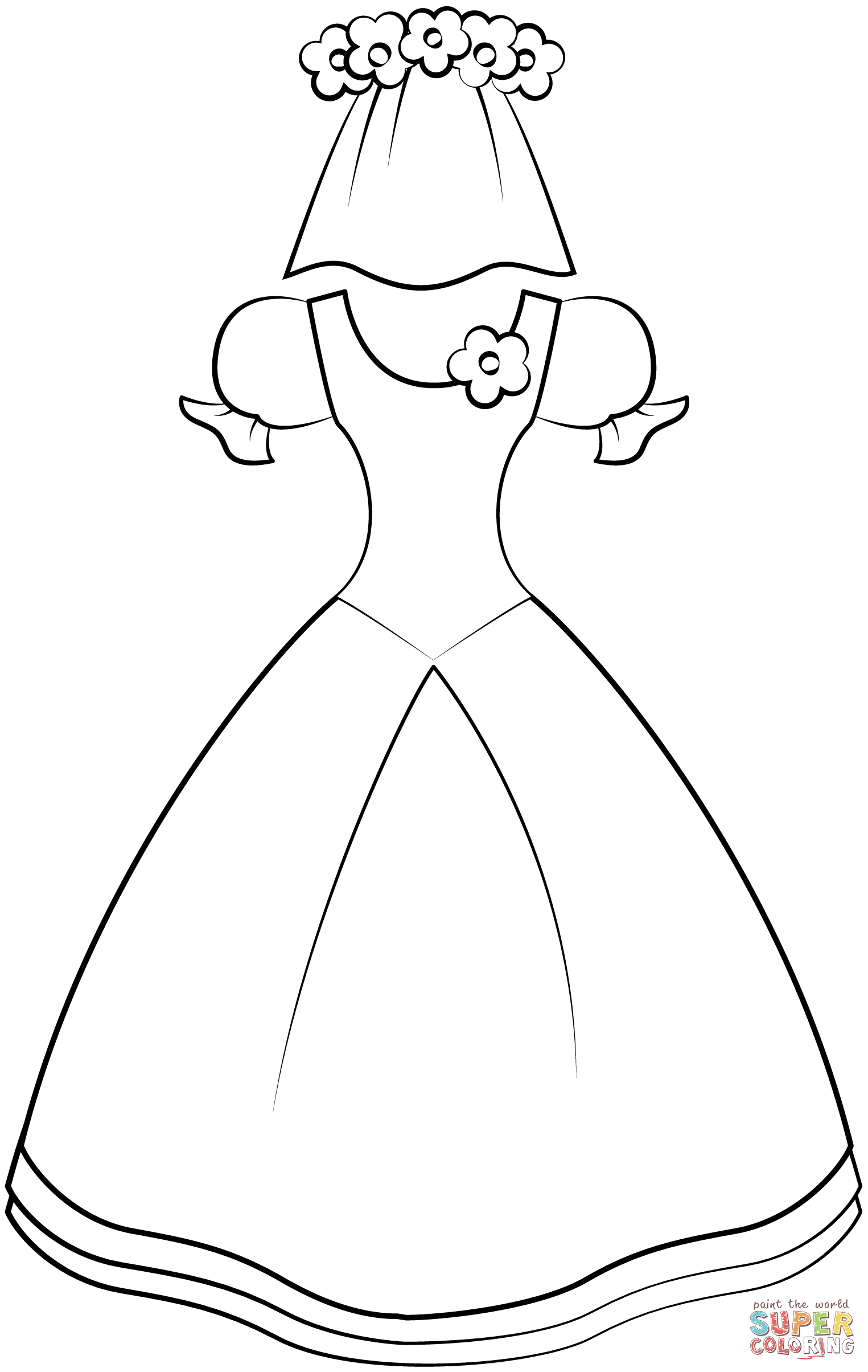 Wedding dress coloring page free printable coloring pages