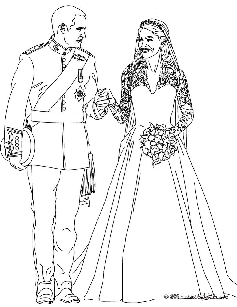 The royal wedding coloring pages
