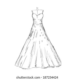 Wedding dress stock vector royalty free