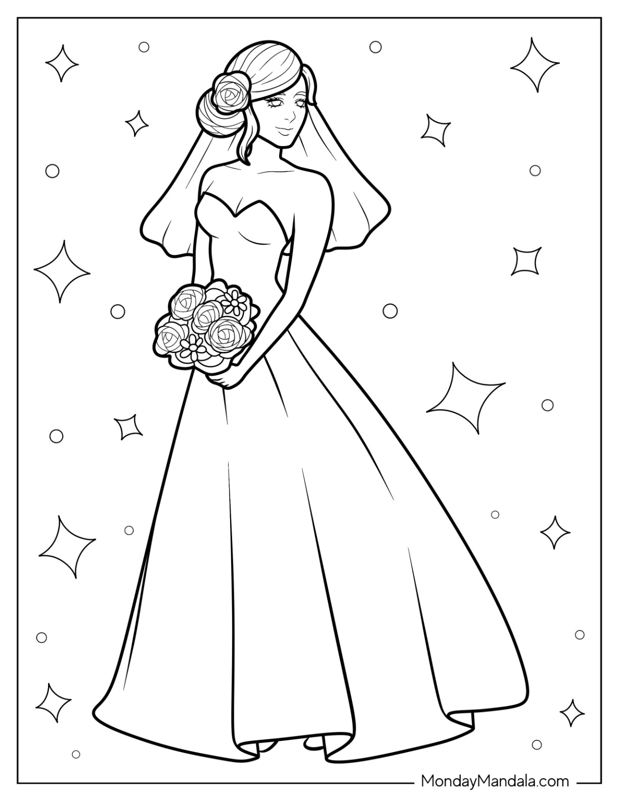 Dress coloring pages free pdf printables