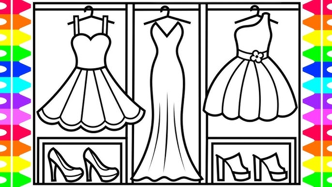 How to draw a wedding dress for kids ðððwedding dress drawing wedding dress coloring pages
