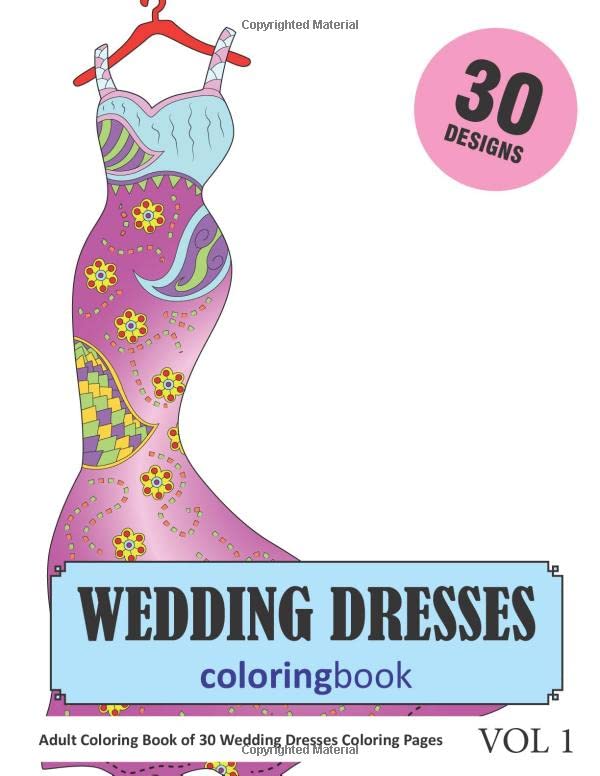 Wedding dresses coloring book coloring pages of wedding dress designs in coloring book for adults vol on ilippines