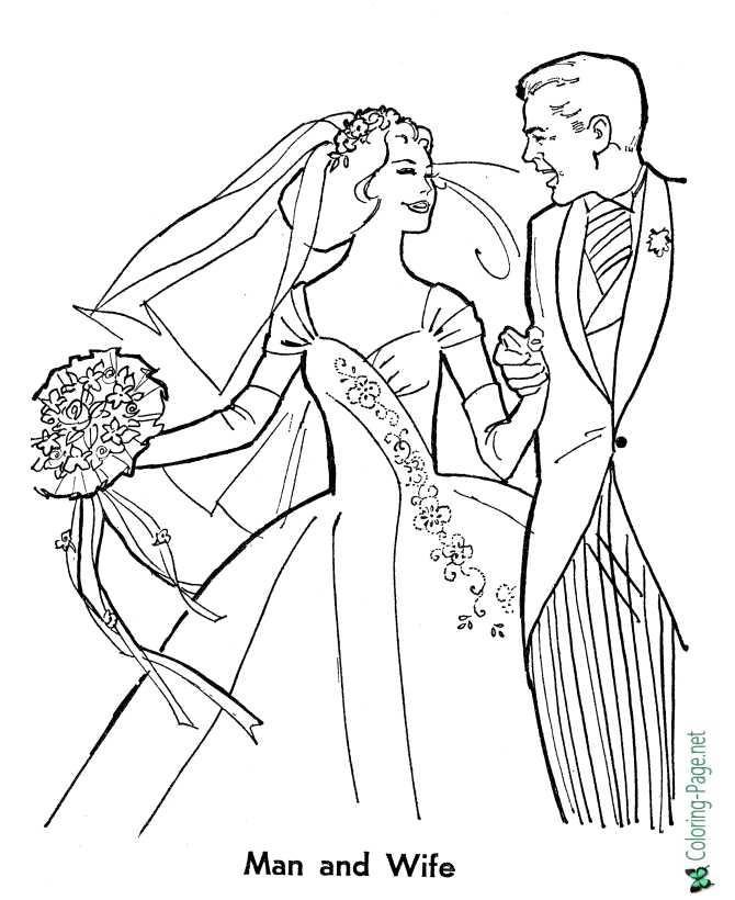 Wedding bride coloring pages