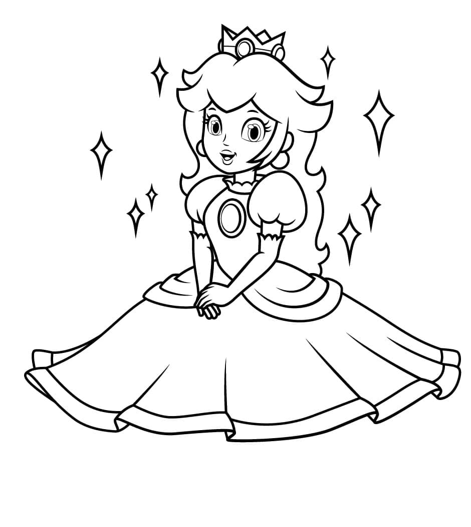 Very pretty princess peach coloring page