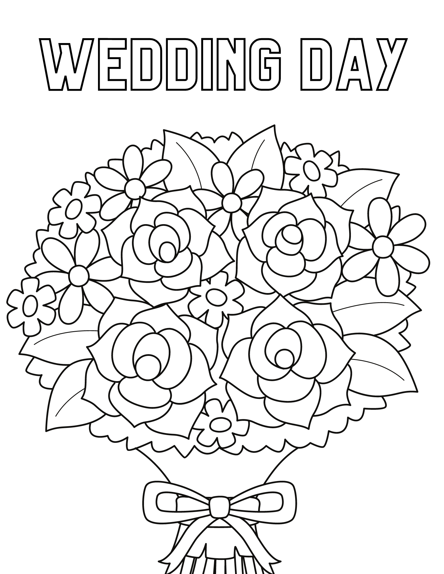 Free printable wedding coloring pages for kids and adults