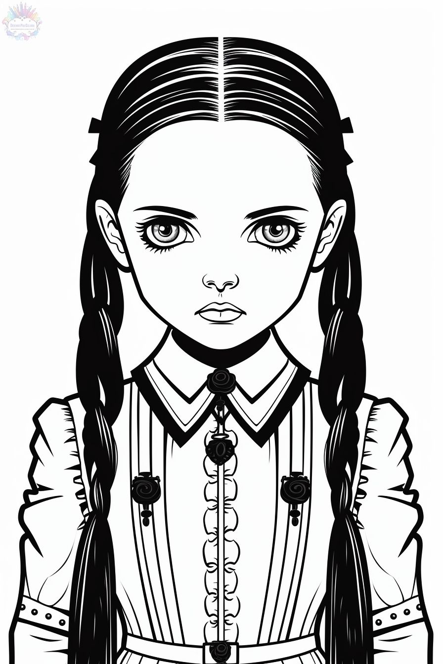 Wednesday addams coloring pages