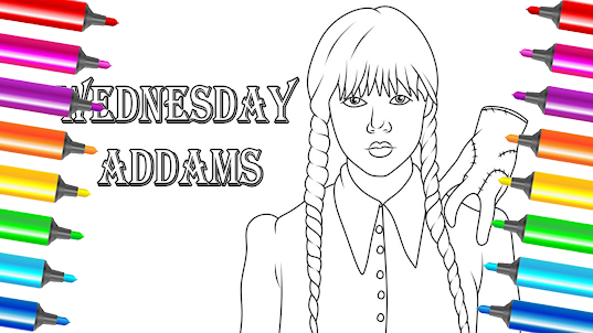 Download wednesday addams coloring book on pc emulator