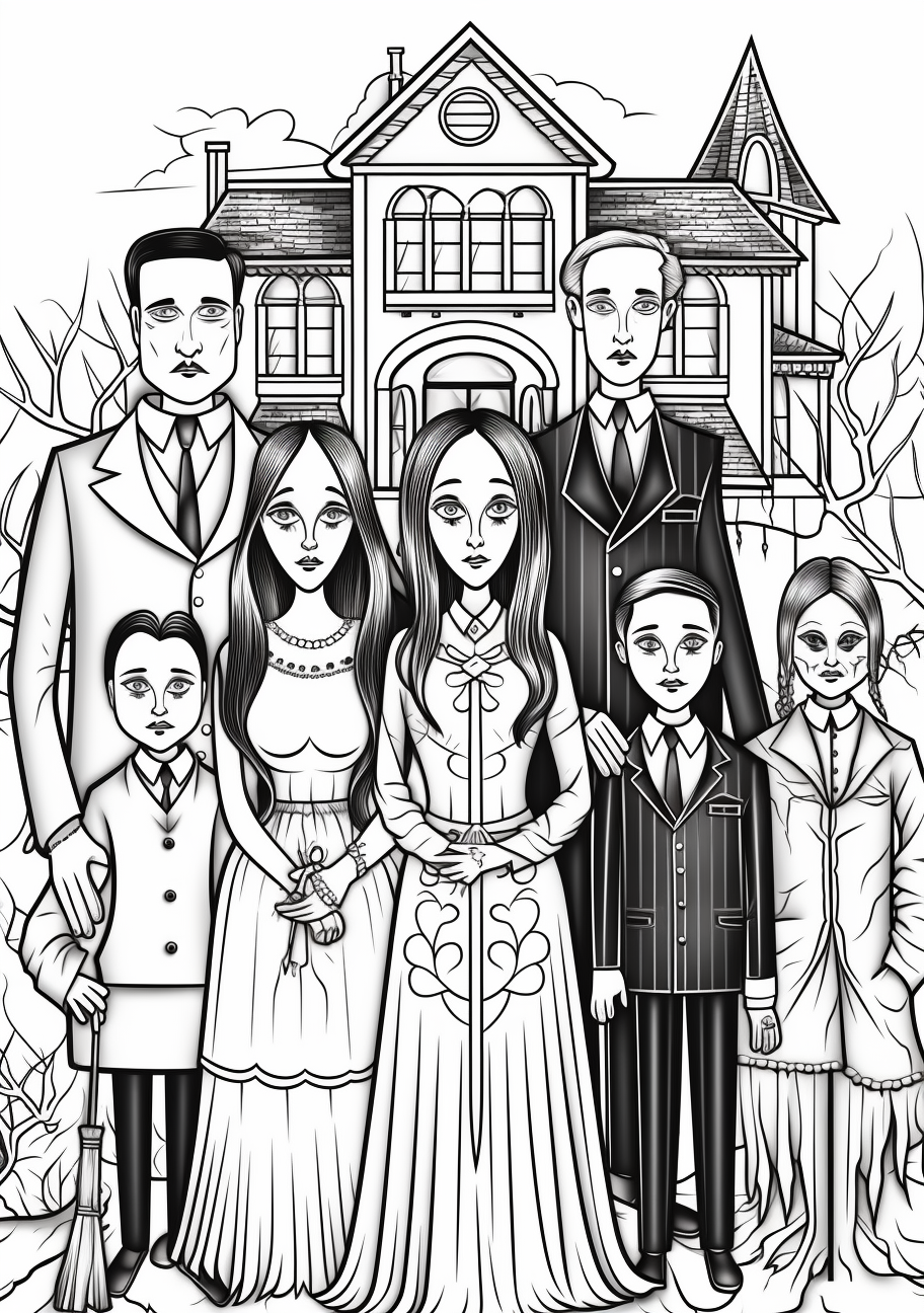 Free wednesday addams coloring s adult kids fun crafts coloring