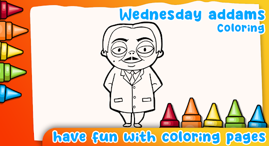 Download wednesday addams coloring on pc emulator