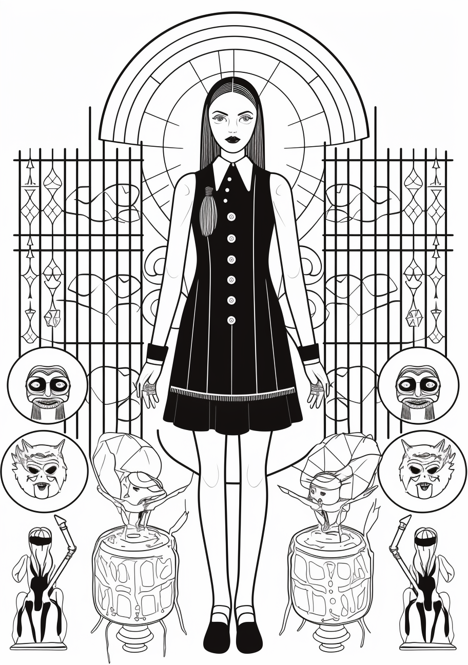 Wednesday addams featuring addams family crest