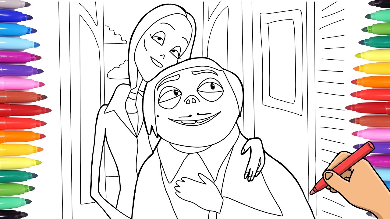 The addams family coloring pages for kids