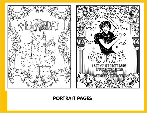 Wednesday coloring pages pdf format