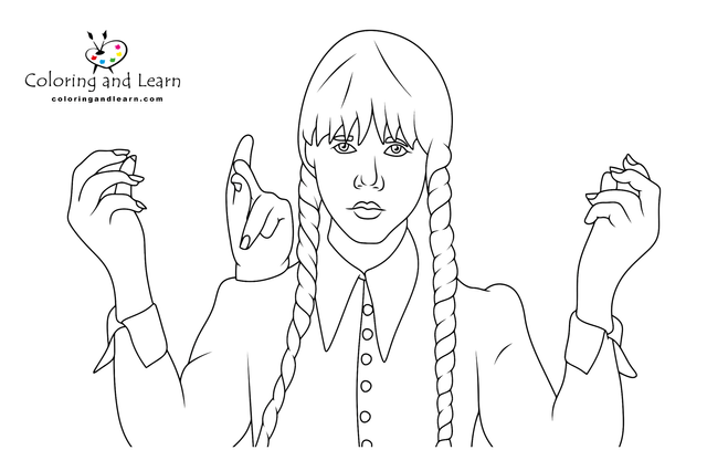 Wednesday addams coloring pages rwednesday