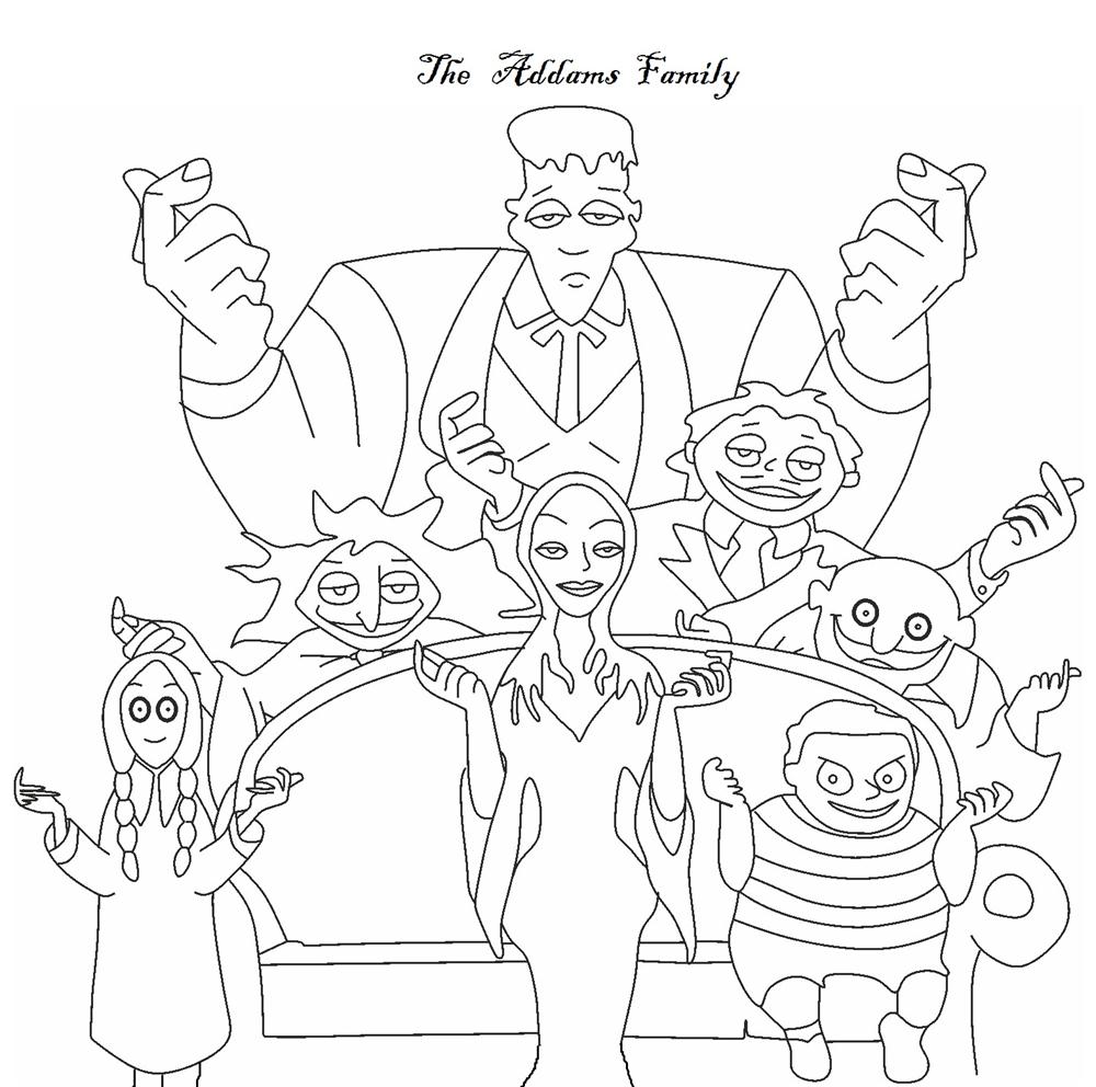 The addams family coloring pages