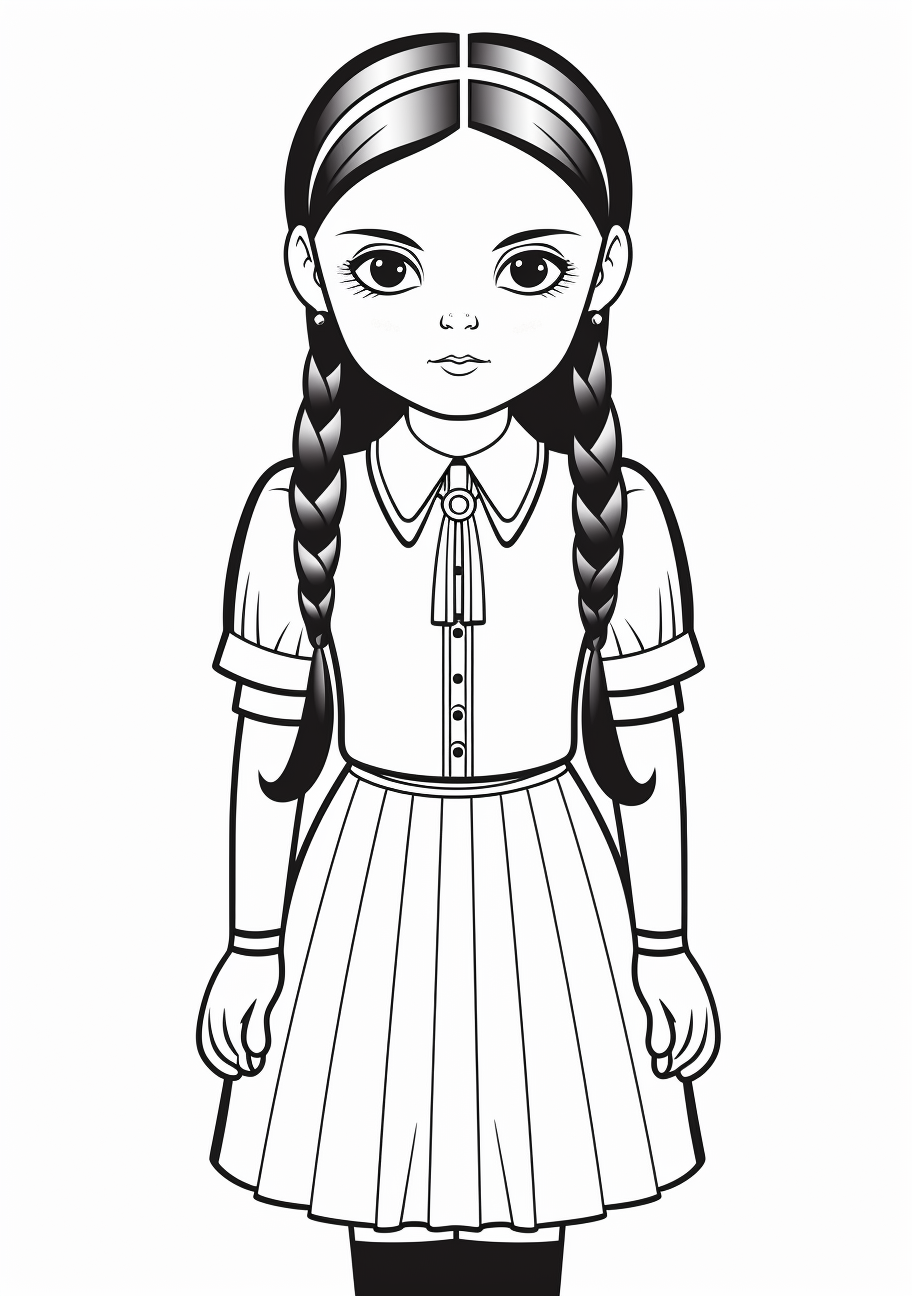 Classic wednesday addams coloring s