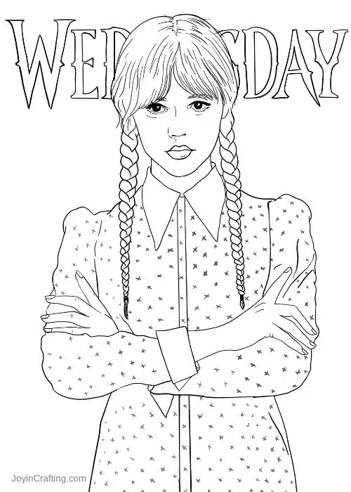 Wednesday addams coloring page