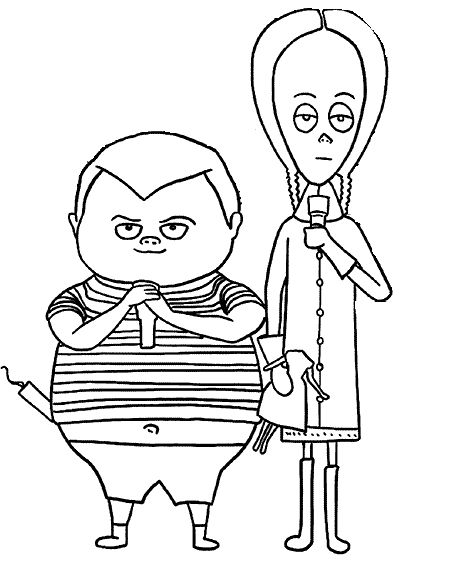 The addams family coloring pages