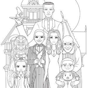 Wednesday addams coloring pages printable for free download