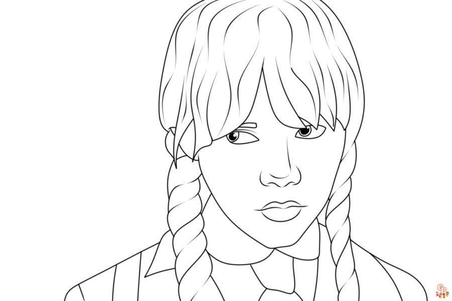 Printable wednesday addams coloring pages