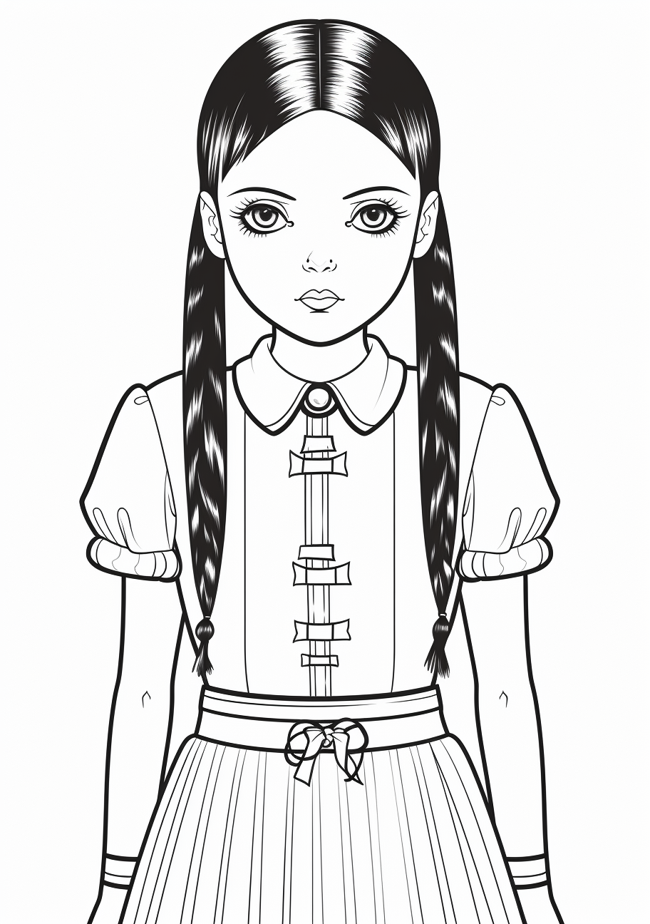 Classic wednesday addams coloring s