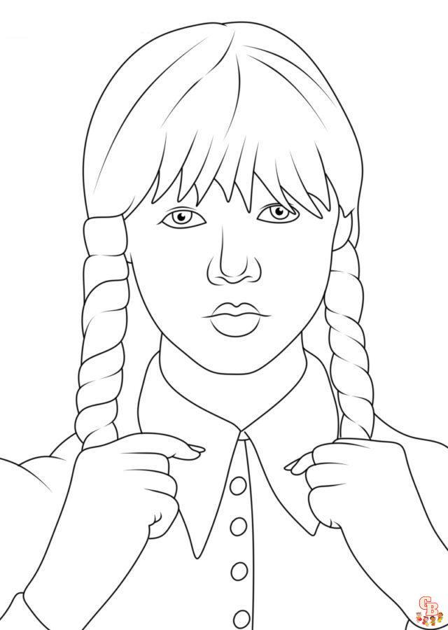 Printable wednesday addams coloring pages