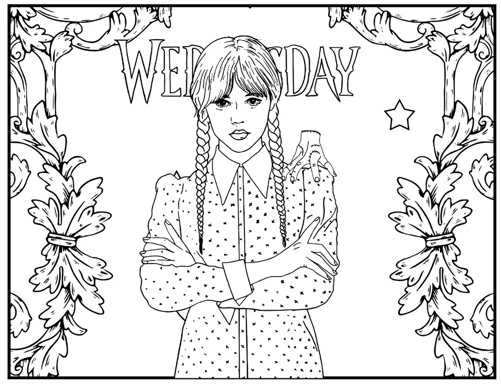 Wednesday coloring pages pdf format