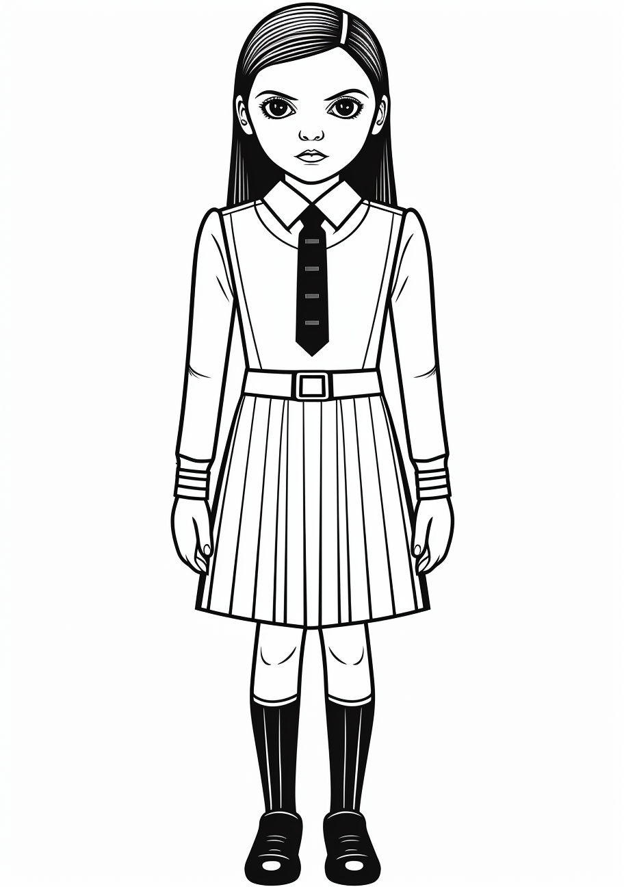 Wednesday addams simple stylized design