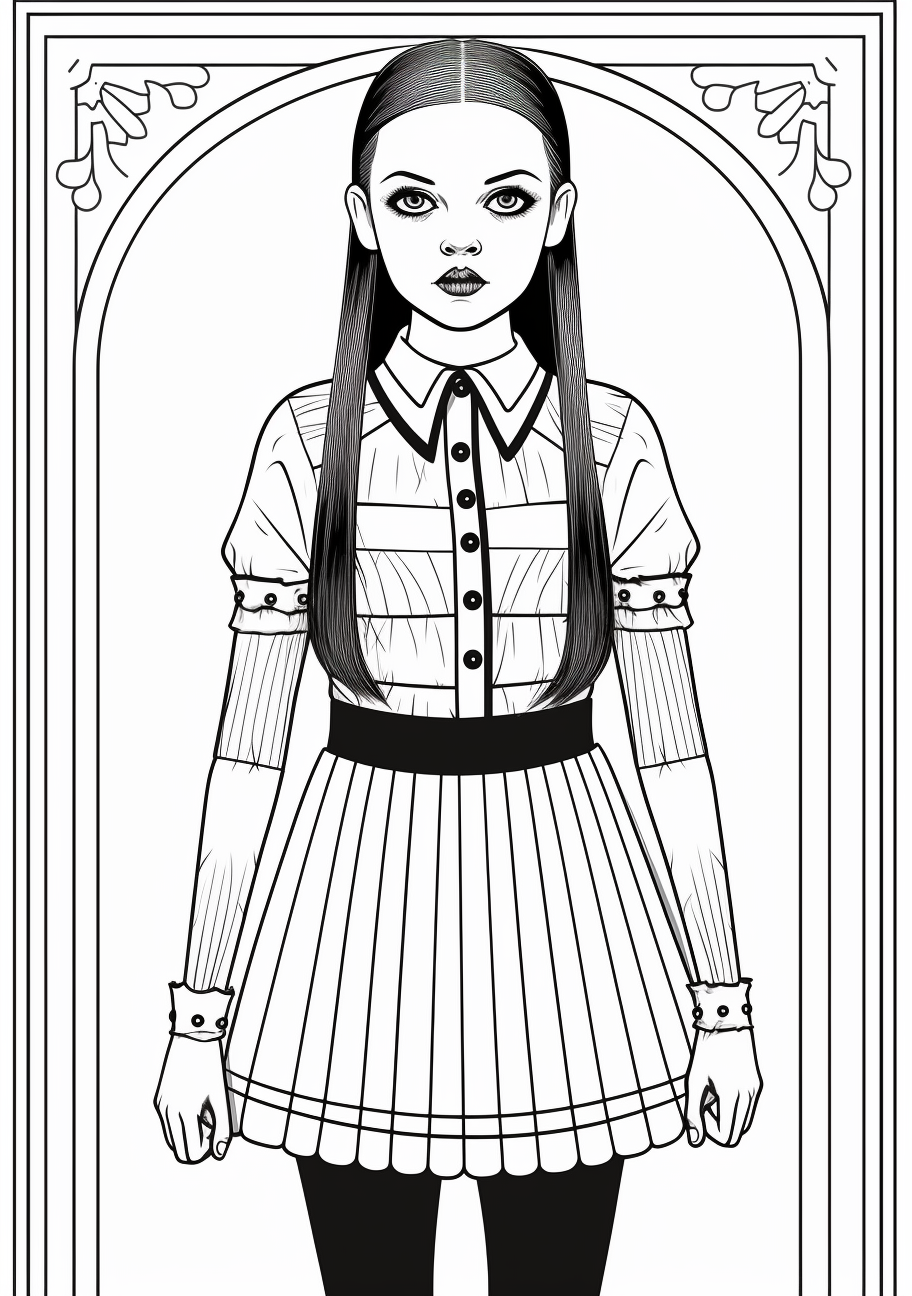 Detailed wednesday addams portrait