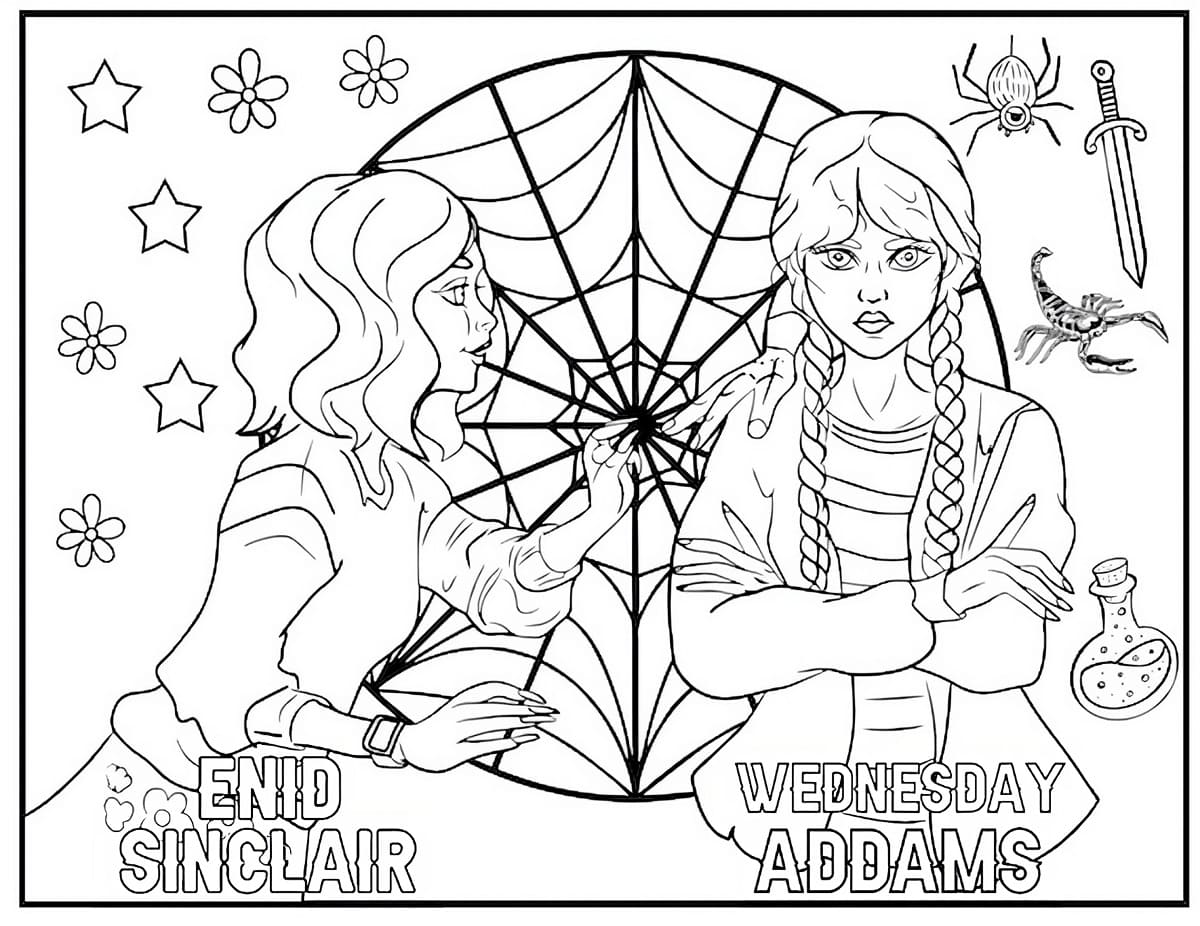 Wednesday addams coloring pages