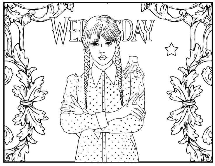 Wednesday coloring pages pdf format