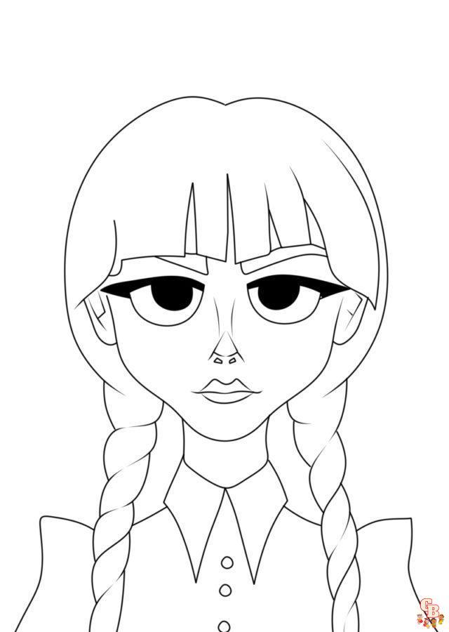 Printable wednesday addams coloring pages